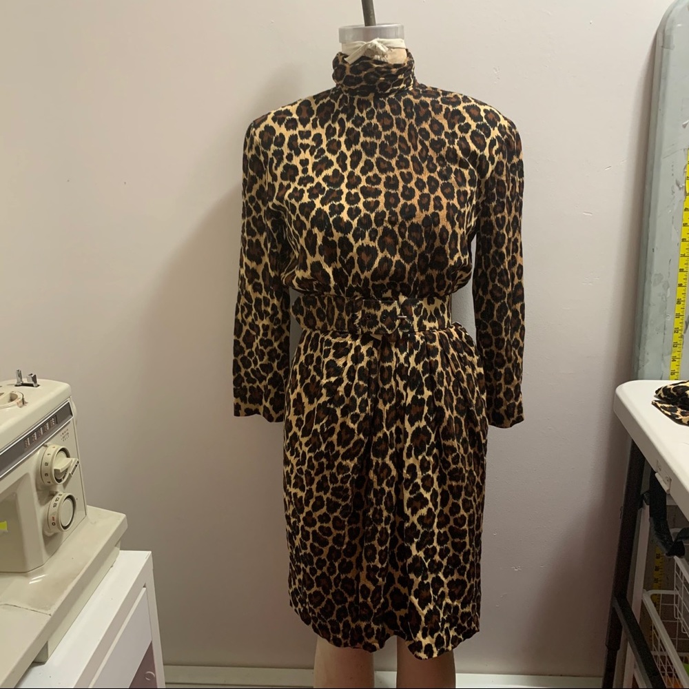 Ronnie Heller Vintage 80s Leopard print dress